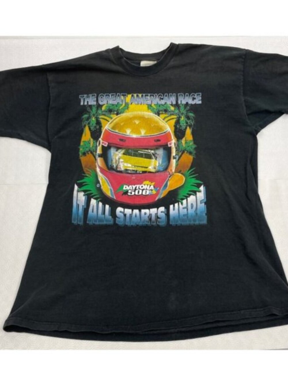 Vintage 1999 Daytona 500 NASCAR Great American Race Double Sided Tee Men's 3XL